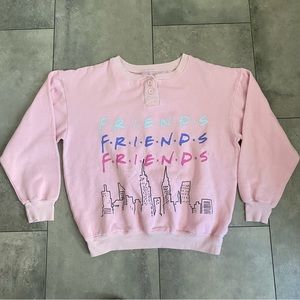 Friends graphic pink pullover sleepwear sweatshirt small